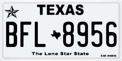 TX license plate BFL8956