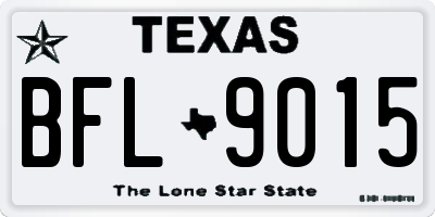 TX license plate BFL9015