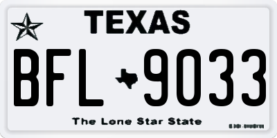 TX license plate BFL9033