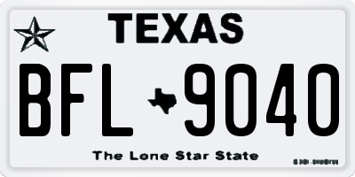 TX license plate BFL9040