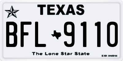 TX license plate BFL9110