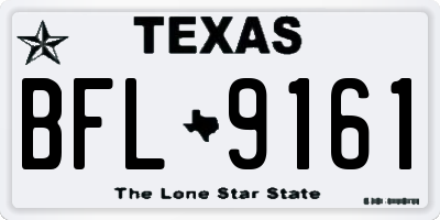 TX license plate BFL9161