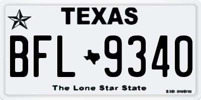 TX license plate BFL9340