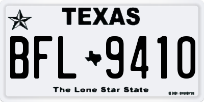 TX license plate BFL9410