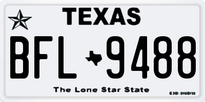 TX license plate BFL9488