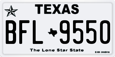 TX license plate BFL9550