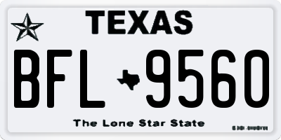 TX license plate BFL9560