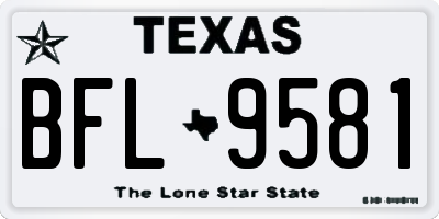 TX license plate BFL9581