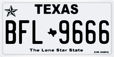 TX license plate BFL9666