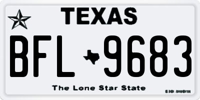 TX license plate BFL9683