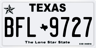 TX license plate BFL9727