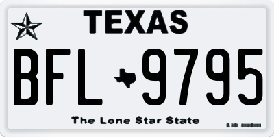 TX license plate BFL9795