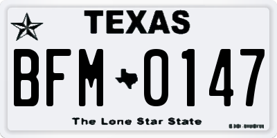 TX license plate BFM0147
