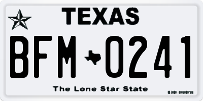 TX license plate BFM0241