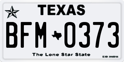 TX license plate BFM0373
