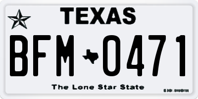 TX license plate BFM0471