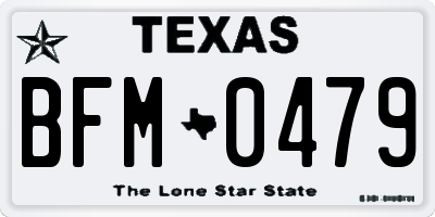 TX license plate BFM0479