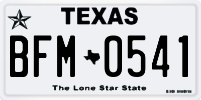 TX license plate BFM0541