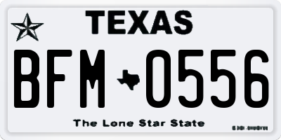 TX license plate BFM0556