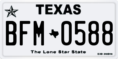 TX license plate BFM0588