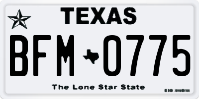 TX license plate BFM0775