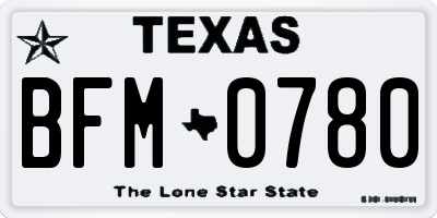 TX license plate BFM0780