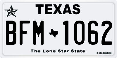 TX license plate BFM1062