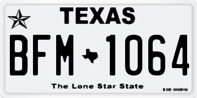 TX license plate BFM1064