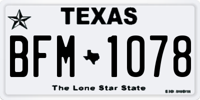 TX license plate BFM1078