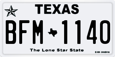 TX license plate BFM1140