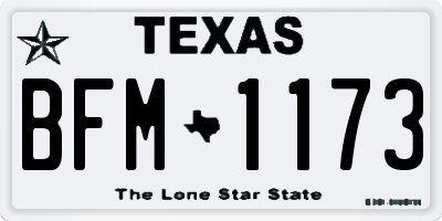 TX license plate BFM1173