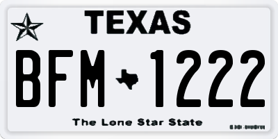 TX license plate BFM1222