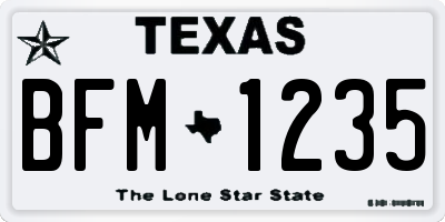 TX license plate BFM1235