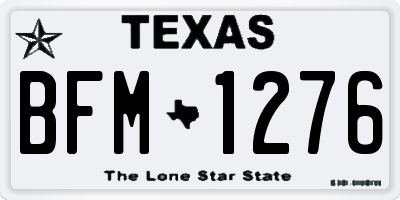 TX license plate BFM1276