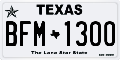 TX license plate BFM1300