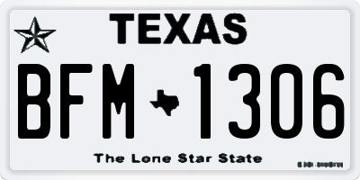TX license plate BFM1306