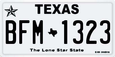 TX license plate BFM1323