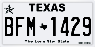 TX license plate BFM1429