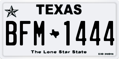TX license plate BFM1444