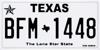 TX license plate BFM1448
