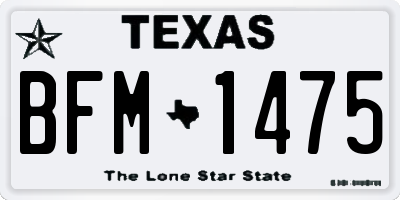TX license plate BFM1475