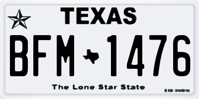TX license plate BFM1476