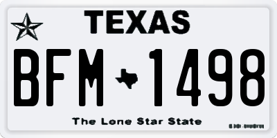TX license plate BFM1498