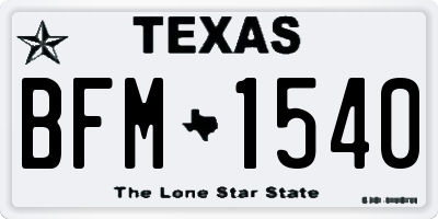 TX license plate BFM1540
