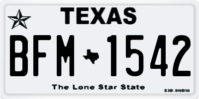 TX license plate BFM1542