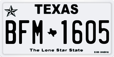 TX license plate BFM1605