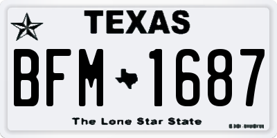 TX license plate BFM1687