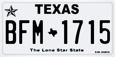 TX license plate BFM1715