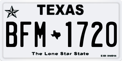 TX license plate BFM1720