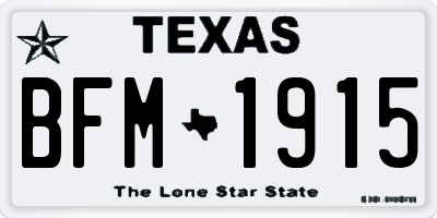 TX license plate BFM1915